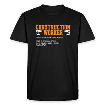 Construction Worker Noun Construction Worker - Men's Premium Organic T-Shirt - black - Front - Nico (187cm)