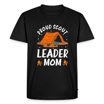 Maman fière chef scoute - T-shirt Premium bio Homme - noir - Devant - Nico (187cm)