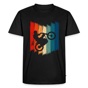 Moto Vintage Rétro Motocyclisme - T-shirt Premium bio Homme - noir - Devant - Nico (187cm)