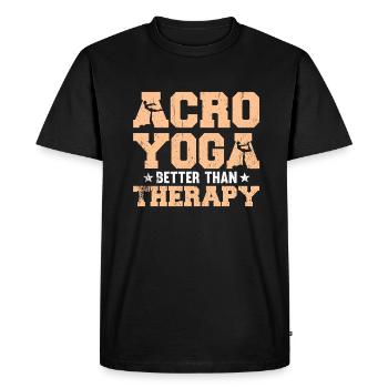 Acroyoga Better Than Therapy - Men's Premium Organic T-Shirt - black - Front - Nico (187cm)