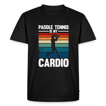Le paddle-tennis est mon cardio - T-shirt Premium bio Homme - noir - Devant - Nico (187cm)