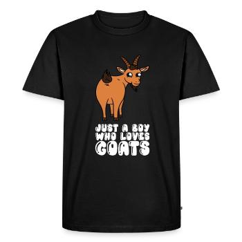 Juste un garçon qui aime les chèvres - T-shirt Premium bio Homme - noir - Devant - Nico (187cm)
