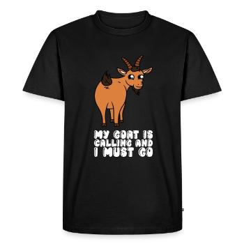 Ma chèvre appelle et je dois partir - T-shirt Premium bio Homme - noir - Devant - Nico (187cm)