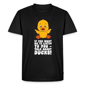 Drôles de canards Canard mignon - T-shirt Premium bio Homme - noir - Devant - Nico (187cm)
