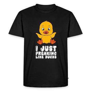 Funny ducks Cute duck - Men's Premium Organic T-Shirt - black - Front - Nico (187cm)