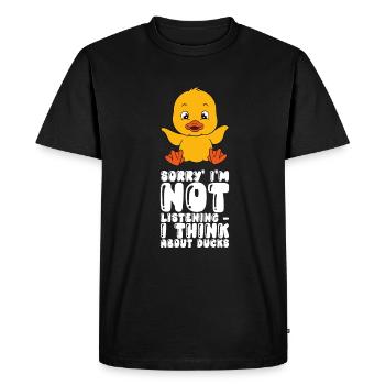 Funny duck Cute ducks - Men's Premium Organic T-Shirt - black - Front - Nico (187cm)