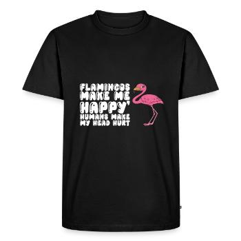 Drôle de flamant rose - T-shirt Premium bio Homme - noir - Devant - Nico (187cm)