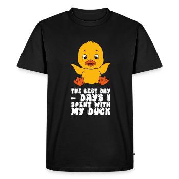 Funny duck Cute ducks - Men's Premium Organic T-Shirt - black - Front - Nico (187cm)