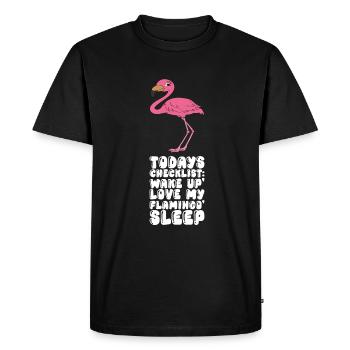 Drôle de flamant rose - T-shirt Premium bio Homme - noir - Devant - Nico (187cm)