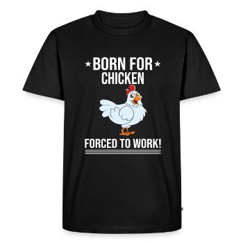 Drôle de poulet disant poulet - T-shirt Premium bio Homme - noir - Devant - Nico (187cm)