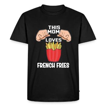 Frites amusantes Frites drôles - T-shirt Premium bio Homme - noir - Devant - Nico (187cm)