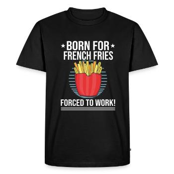 Frites amusantes Frites drôles - T-shirt Premium bio Homme - noir - Devant - Nico (187cm)