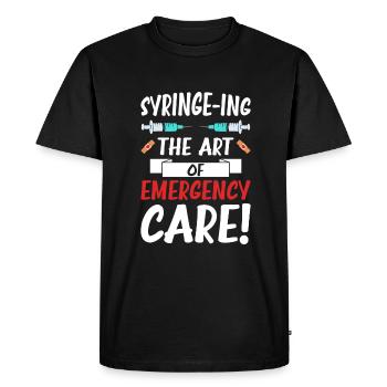 Drôles de cadeaux d’infirmière - T-shirt Premium bio Homme - noir - Devant - Nico (187cm)