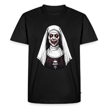 Horror Nun Halloween Creepy - T-shirt Premium bio Homme - noir - Devant - Nico (187cm)