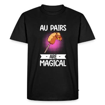 Au Pair Fille Maternelle Nounou - T-shirt Premium bio Homme - noir - Devant - Nico (187cm)