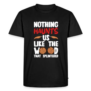 Sculpture sur bois brillant sur bois - T-shirt Premium bio Homme - noir - Devant - Nico (187cm)