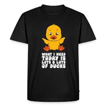 Canard drôle Canards mignons - T-shirt Premium bio Homme - noir - Devant - Nico (187cm)