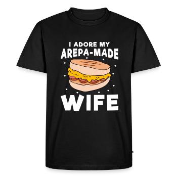 J’adore ma femme faite d’Arepa - T-shirt Premium bio Homme - noir - Devant - Nico (187cm)