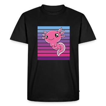 Axolotl mignon Axolotl drôle - T-shirt Premium bio Homme - noir - Devant - Nico (187cm)