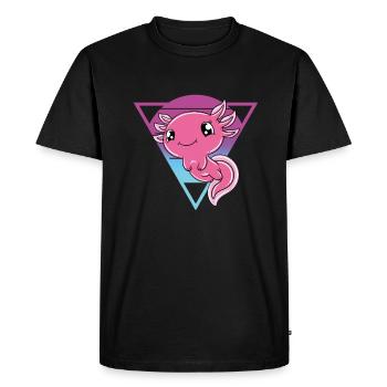 Axolotl mignon Axolotl drôle - T-shirt Premium bio Homme - noir - Devant - Nico (187cm)