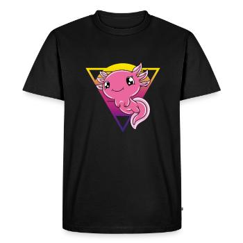 Axolotl mignon Axolotl drôle - T-shirt Premium bio Homme - noir - Devant - Nico (187cm)