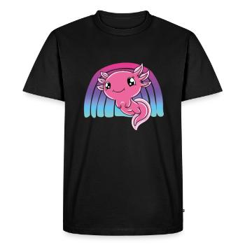 Axolotl mignon Axolotl drôle - T-shirt Premium bio Homme - noir - Devant - Nico (187cm)