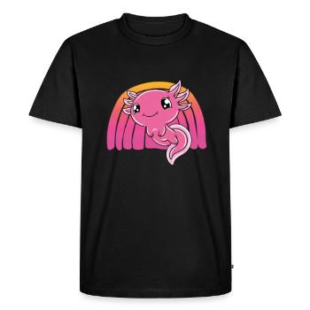 Axolotl mignon Axolotl drôle - T-shirt Premium bio Homme - noir - Devant - Nico (187cm)