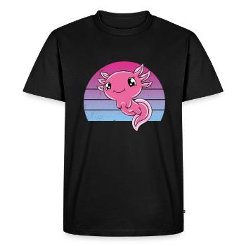 Axolotl mignon Axolotl drôle - T-shirt Premium bio Homme - noir - Devant - Nico (187cm)