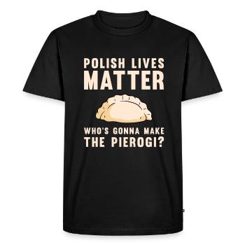 Pierogi Recipe Polish Pierogi - Men's Premium Organic T-Shirt - black - Front - Nico (187cm)