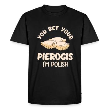 Pierogi Recipe Polish Pierogi - Men's Premium Organic T-Shirt - black - Front - Nico (187cm)