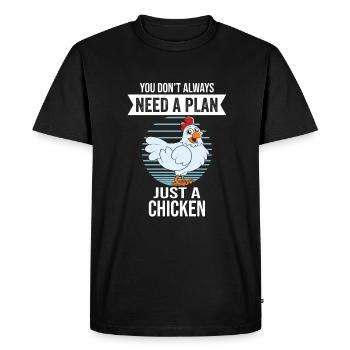 Drôle De Poulet Dire Poulet - T-shirt Premium bio Homme - noir - Devant - Nico (187cm)