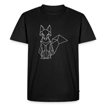 Polygon Fox – Geometric Artwork - Men's Premium Organic T-Shirt - black - Front - Nico (187cm)