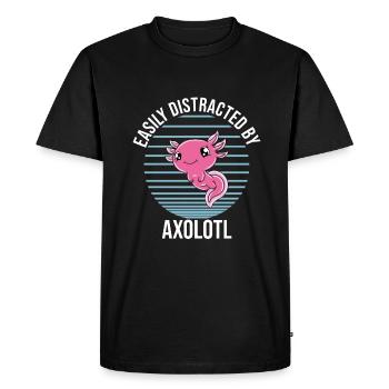 Axolotl drôle Axolotl mignon - T-shirt Premium bio Homme - noir - Devant - Nico (187cm)