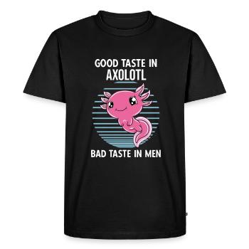 Axolotl drôle Axolotl mignon - T-shirt Premium bio Homme - noir - Devant - Nico (187cm)