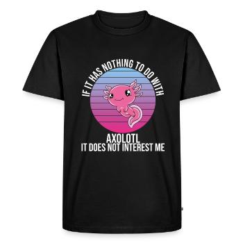 Axolotl drôle Axolotl mignon - T-shirt Premium bio Homme - noir - Devant - Nico (187cm)