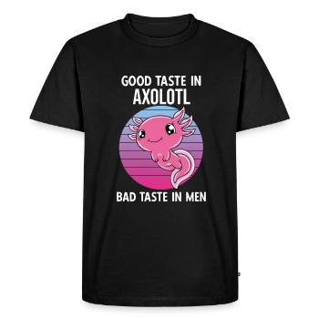 Axolotl drôle Axolotl mignon - T-shirt Premium bio Homme - noir - Devant - Nico (187cm)