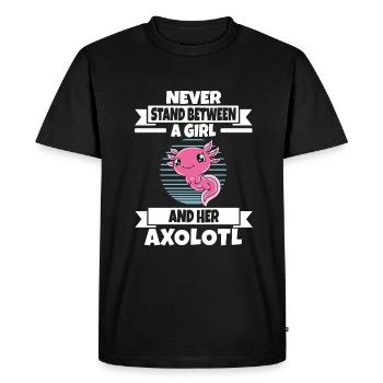 Axolotl drôle Axolotl mignon - T-shirt Premium bio Homme - noir - Devant - Nico (187cm)