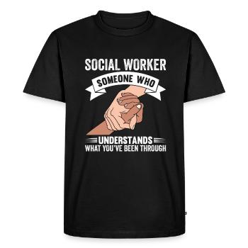 Travailleur social Travailleur de rue Travailleur de rue - T-shirt Premium bio Homme - noir - Devant - Nico (187cm)