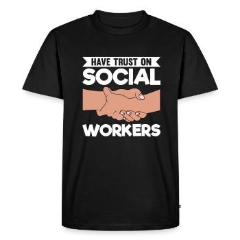 Travailleur social Travailleur de rue Travailleur de rue - T-shirt Premium bio Homme - noir - Devant - Nico (187cm)