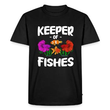 Aquariophilie, Pisciculture, Aquariophiles - T-shirt Premium bio Homme - noir - Devant - Nico (187cm)