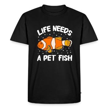 Aquariophilie, Pisciculture, Aquariophiles - T-shirt Premium bio Homme - noir - Devant - Nico (187cm)