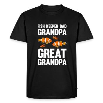 Aquariophilie, Pisciculture, Aquariophiles - T-shirt Premium bio Homme - noir - Devant - Nico (187cm)