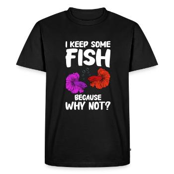 Aquariophilie, Pisciculture, Aquariophiles - T-shirt Premium bio Homme - noir - Devant - Nico (187cm)