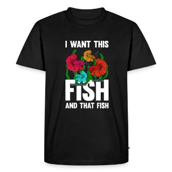 Aquariophiles piscicoles d'aquarium - T-shirt Premium bio Homme - noir - Devant - Nico (187cm)