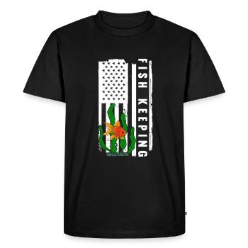 Aquariophilie, Pisciculture, Aquariophiles - T-shirt Premium bio Homme - noir - Devant - Nico (187cm)