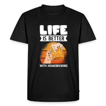 Bière Brassage Amateur Bière Be - T-shirt Premium bio Homme - noir - Devant - Nico (187cm)