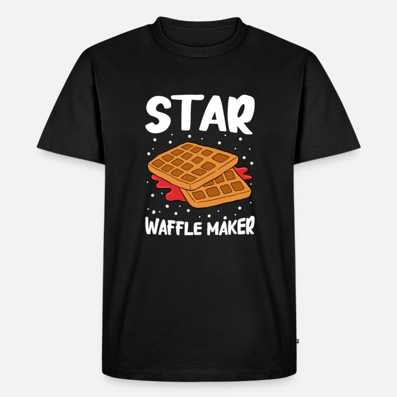 Waffel machen Waffeleisen - Männer Premium Bio T-Shirt - Schwarz