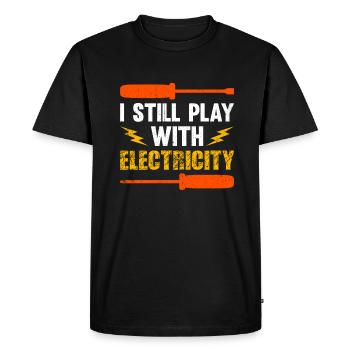 Électricien Dire Compagnon Électricien - T-shirt Premium bio Homme - noir - Devant - Nico (187cm)