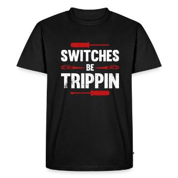 Electrician Saying Electrician's Journeyman - Men's Premium Organic T-Shirt - black - Front - Nico (187cm)