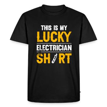 Electrician Saying Electrician's Journeyman - Men's Premium Organic T-Shirt - black - Front - Nico (187cm)